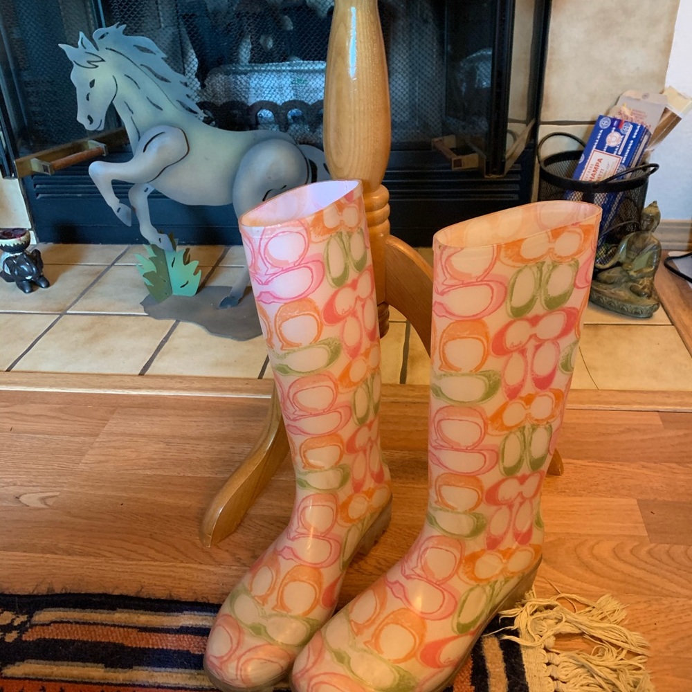 Coach Rainboots! Beautiful Spring Shower Colors!